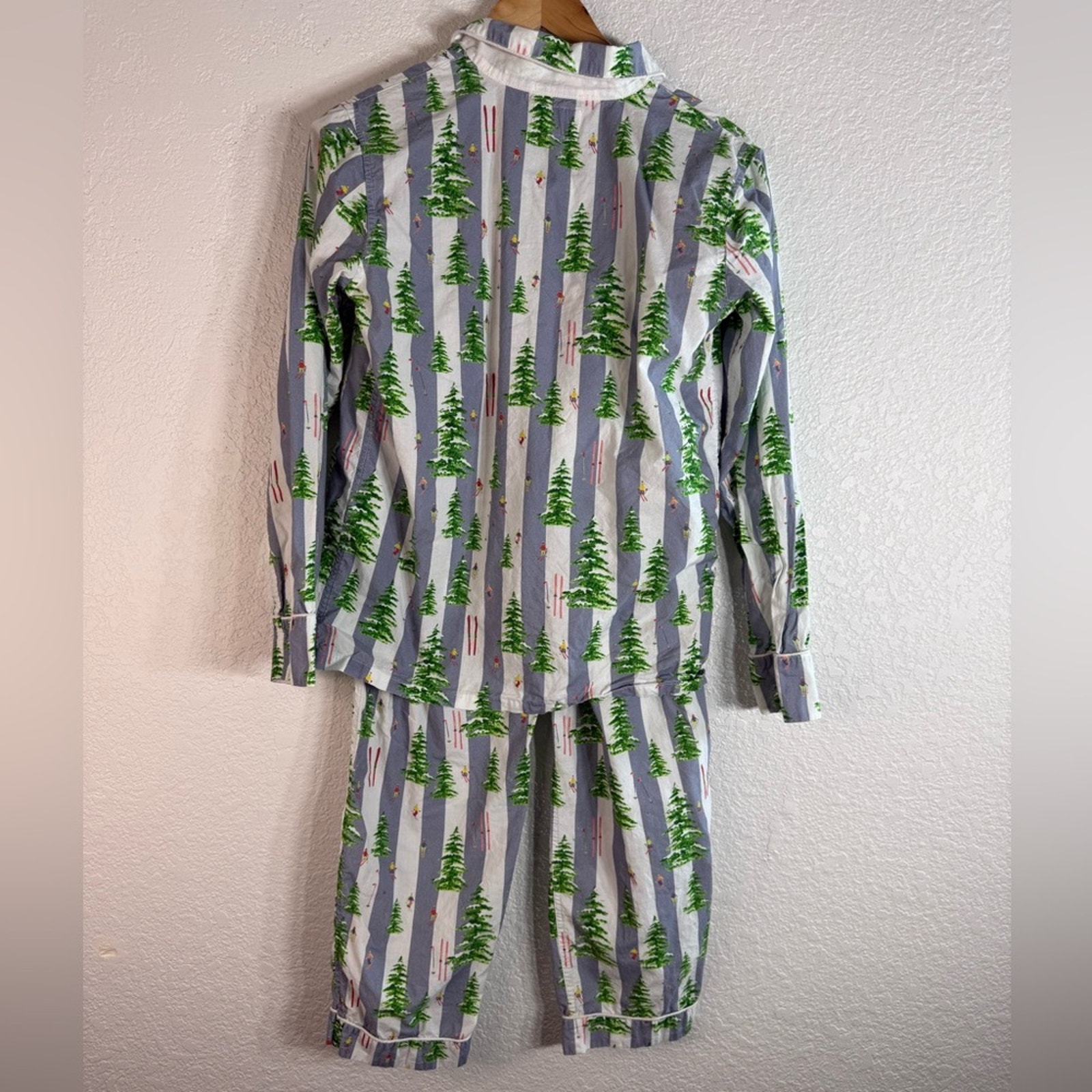 Santa And Abel X Gray Malin Women’s Xs Snow Blue Pajama Set Resort Holiday Loung — image 2 of 8